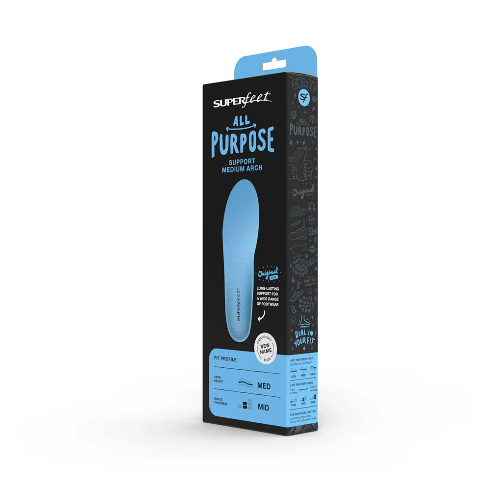 Superfeet All-Purpose Medium Arch Support Insole (Blue)