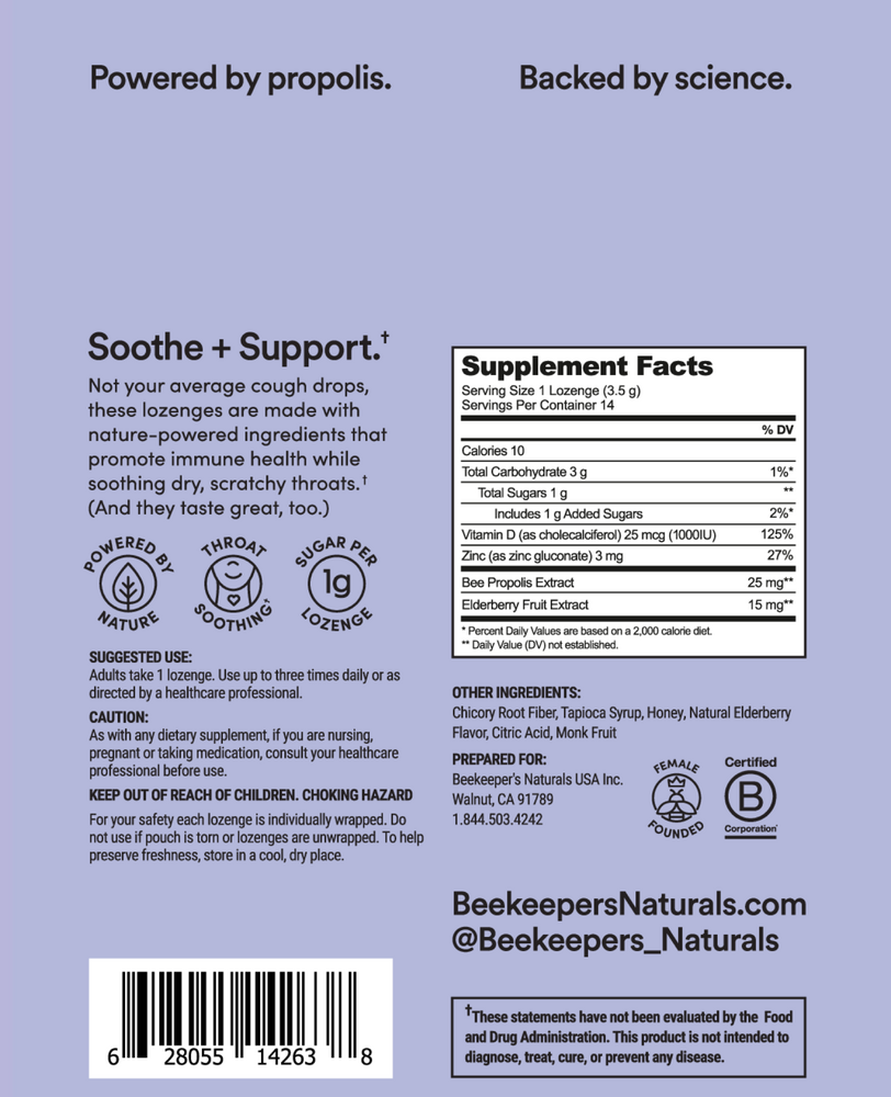 Propolis Soothing Lozenges Elderberry